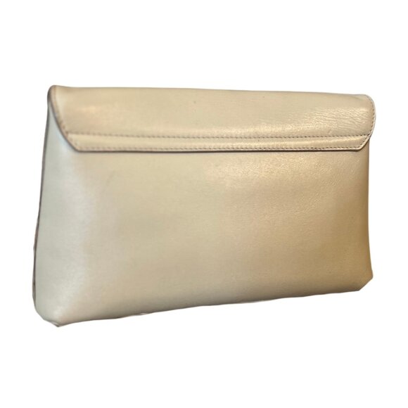 Salvatore Ferragamo Gancio Lock Leather Shoulder Bag/Clutch – Ivory/Cream - Picture 6 of 8